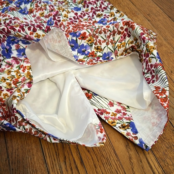 HOBBS London fiona floral shift a line spring dress midi lined multi color 8 - Picture 5 of 6